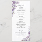 Programme Lavender Floral Elegant Wedding Ceremony Program (Dos)