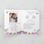 Programme Lavender Roses Gold Tiara Butterfly Quinceanera (Intérieur)