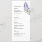Programme Lavender & Sage Green Floral Wedding Ceremony (Dos)