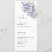 Programme Lavender & Sage Green Floral Wedding Ceremony (Devant)