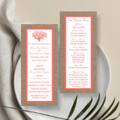 Programme Le Corail Sur Burlap Boho Beach Wedding Collection