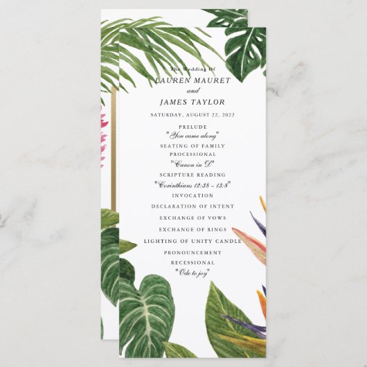 Programme Le rêve tropical (Devant / Derrière)