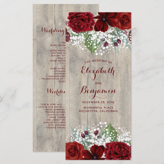 Programme Le souffle du bébé et les fleurs de Bourgogne Prog (Devant / Derrière)