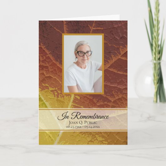 Programme Les nuances de service funéraire d'automne plié (Devant)