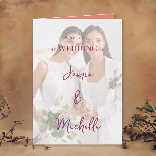 Programme Lesbian Wedding Photo Pride Flag Gradient