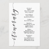Programme Lettre d'accueil mariage & Itinéraire du week-end, (Dos)