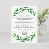 Programme Lettre de bienvenue au mariage vert Itinéraire (Debout devant)