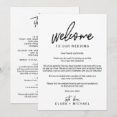 Programme Lettre de bienvenue de mariage à calligraphie fant (Devant / Derrière)