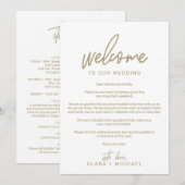 Programme Lettre de bienvenue de mariage à la calligraphie d (Devant / Derrière)