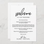 Programme Lettre de bienvenue de mariage à la calligraphie f (Devant / Derrière)