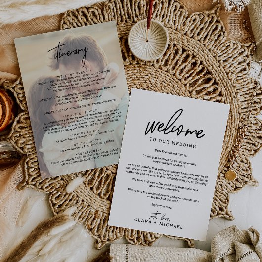 Programme Lettre de bienvenue de mariage photo de calligraph
