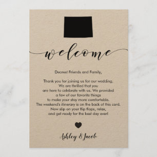 Programme Lettre de bienvenue du Mariage du Colorado et cart