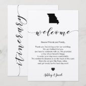 Programme Lettre de bienvenue du Mariage du Missouri et cart (Devant / Derrière)