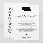 Programme Lettre de bienvenue du Mariage du Nebraska et cart (Devant / Derrière)