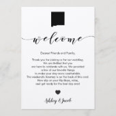 Programme Lettre de bienvenue du Mariage du Nouveau-Mexique  (Devant)