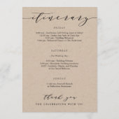 Programme Lettre de bienvenue et trousseau de mariage Itinér (Dos)