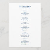 Programme Lettre et Itinéraire de Mariage Botanique Bleu Aci (Dos)