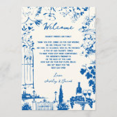 Programme Lettre et Itinéraire de Mariage Pastoral Bleu Fran (Devant)