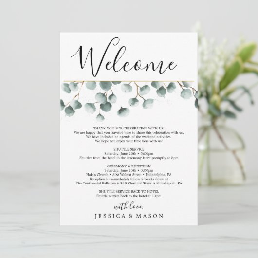 Programme LETTRE Itinéraire Mariage Eucalyptus Greens (Debout devant)