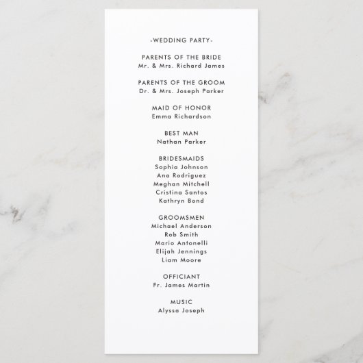 Programme Liage minimal | MARIAGE (Dos)