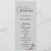 Programme Lilac floral Elegant double side program card  (Devant)