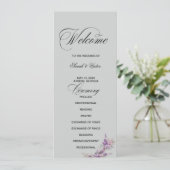Programme Lilac floral Elegant double side program card  (Debout devant)