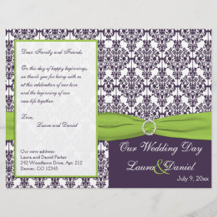 Programme Lime et Purple Mariage damassé