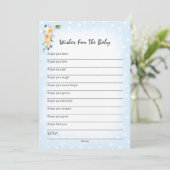 Programme Lion Cub Floral Bleu Souhaits Pour Baby shower Jeu (Debout devant)
