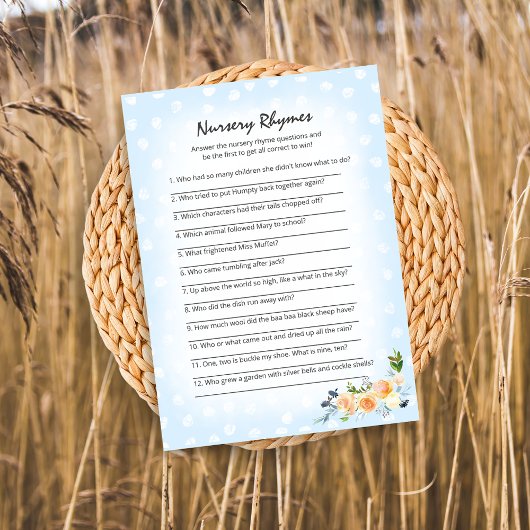 Programme Lion Cub Floral Blue Nursery Rhymes Douche Jeu