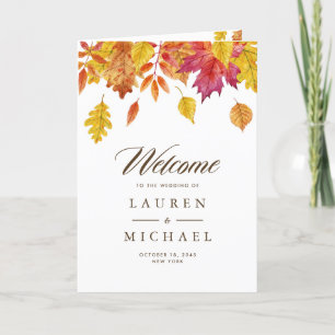 Programme Livret de Mariage d'automne Falling Feuille Garlan