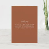 Programme Livret de mariage en calligraphie terracotta Boho  (Dos)