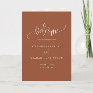 Programme Livret de mariage en calligraphie terracotta Boho