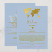 Programme Livret de mariage Gold Dusty Blue (Devant / Derrière)