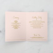 Programme Livret de Messe de Mariage Rose Pâle Or (Intérieur)