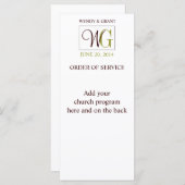 Programme Logo du monogramme de la commande mariage (Devant / Derrière)