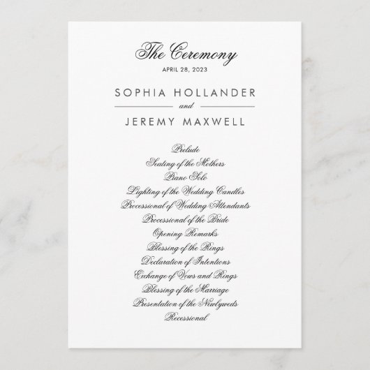 Programme Lovely Black and White Flat Program (Devant)