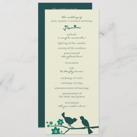 Programme Love's Flight Programs {Peacock} (Devant / Derrière)