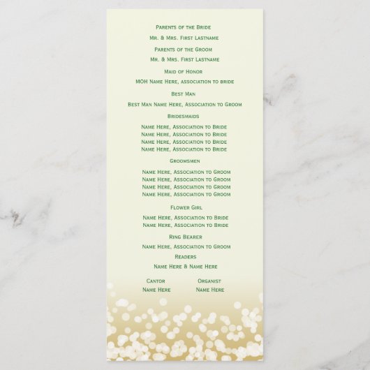 Programme Lumières à double couche or et ivoire (Dos)