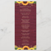 Programme Lumières en bois rustique dentelle Mariage de tour (Dos)