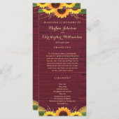 Programme Lumières en bois rustique dentelle Mariage de tour (Devant / Derrière)