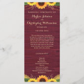 Programme Lumières en bois rustique dentelle Mariage de tour (Devant)