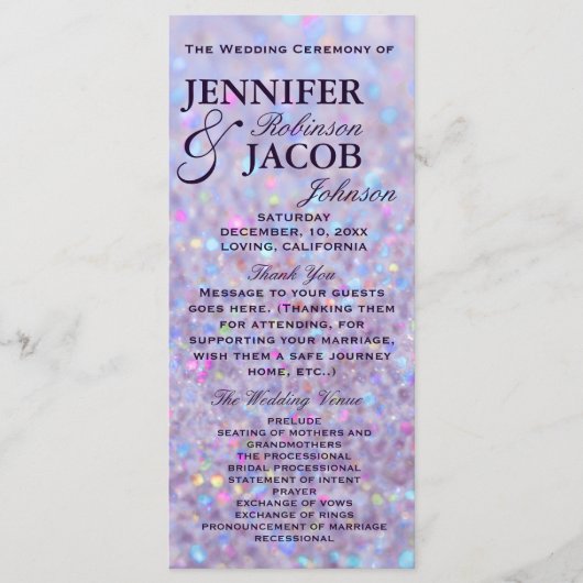 Programme Lumières Lavender Pastel Bokeh (Devant)