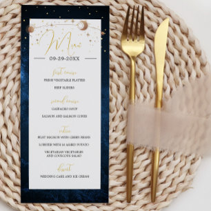 Programme Lune Stars Ciel Céleste Moderne Mariage élégant