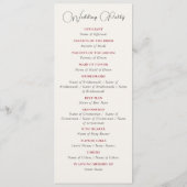 Programme Luxe Artistique Botanique Floral Mariage Paisley (Dos)