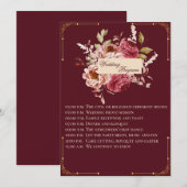 Programme Luxury Burgundy and Gold Floral Wedding Program (Devant / Derrière)