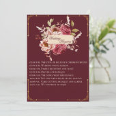 Programme Luxury Burgundy and Gold Floral Wedding Program (Debout devant)