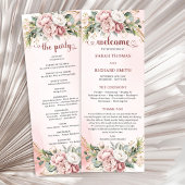 Programme Luxury Dusty Pink Floral Greenery Wedding Program
