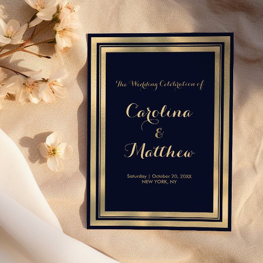 Programme Luxury stylish modern navy blue gold Program