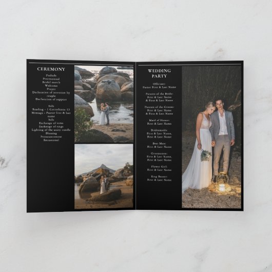 Programme Magazine Editorial Photos Mariage Ordre de service (Intérieur)