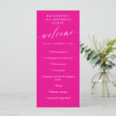 Programme Magenta Delicate Calligraphie fête d'anniversaire (Debout devant)